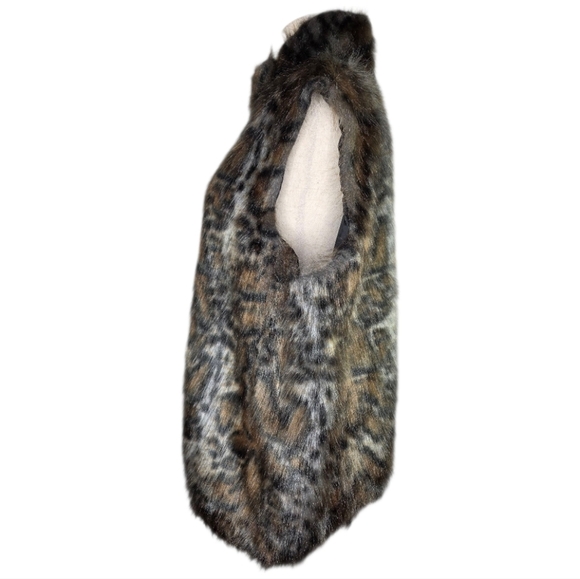 Vintage Faux Fur Animal Print Vest Kathleen for Sweet Herb Made in USA 70s 80s - Picture 11 of 11
